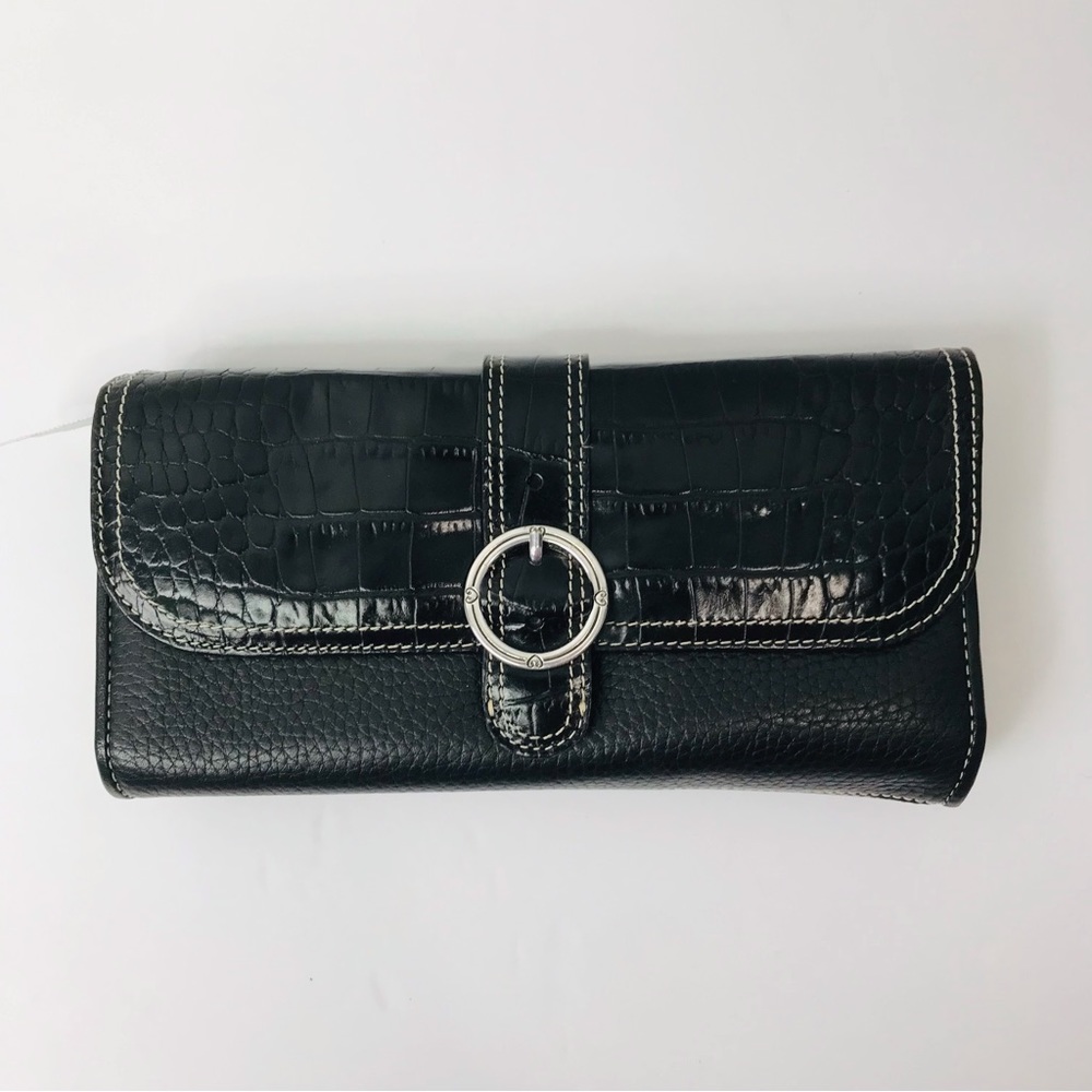 BRIGHTON Black Soft Leather Large Wallet